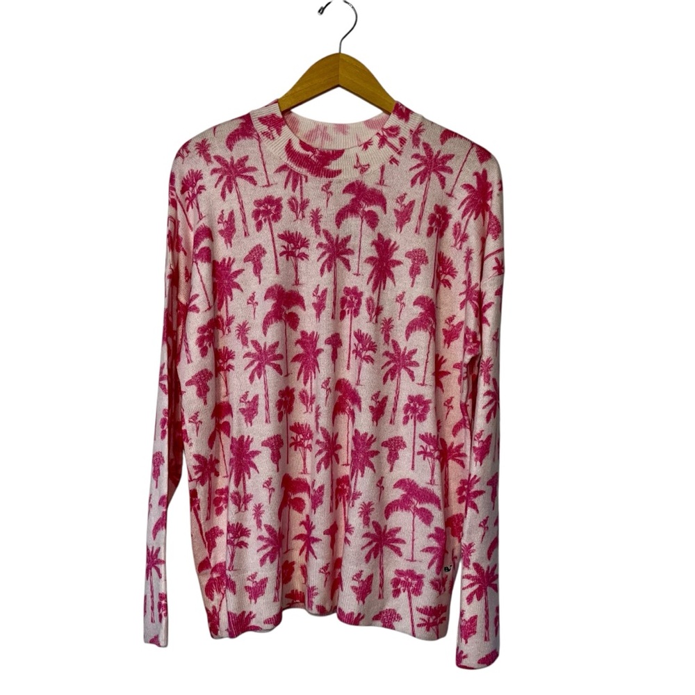 NWT Vineyard Vines Women's Wool Blend Crewneck Palm Tree Sweater‎ Size Medium